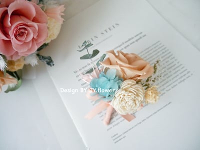 自然型手綁不凋花分束捧花【柔光森林】6