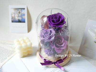 永生玫瑰長型玻璃罩夜燈【浪漫奇緣】1