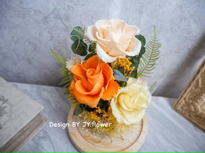 【永生玫瑰長型玻璃盅夜燈】單品課程2