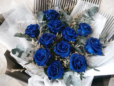 大型永生玫瑰花束【經典藏藍】2