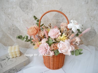 中大型乾燥花提籃花【蒔花】1