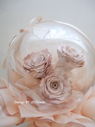 厄瓜多永生玫瑰抱抱桶花束【流沙】3