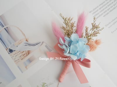 乾燥花小胸花【甜粉淡藍】2