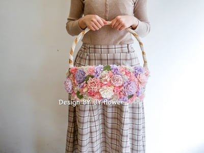 乾燥花喜糖籃【花舞精靈】1