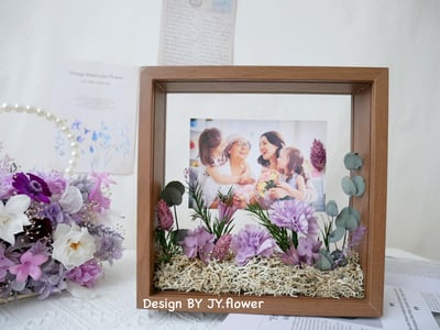 母親節花禮【不凋康乃馨立體木框花】4