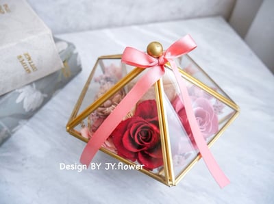 永生玫瑰戒指花盒【酡顏】2