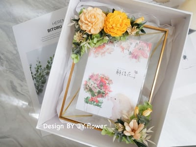 永生繡球仿舊金屬玻璃相框【暖陽】4