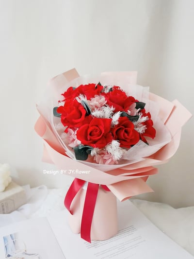 中大型永生玫瑰花束【相愛長久】3