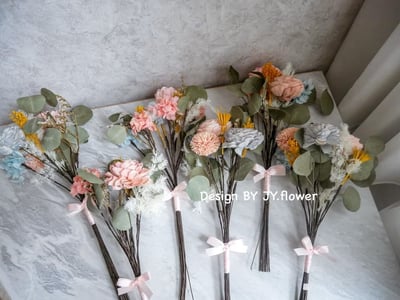 自然型手綁乾燥花分束捧花【祕密花園】4