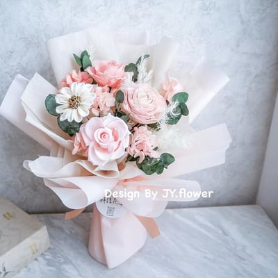 【中型永生乾燥花束包裝】單品課程3