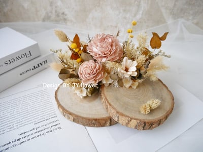 雙層木片乾燥花名片座【輕裸】3