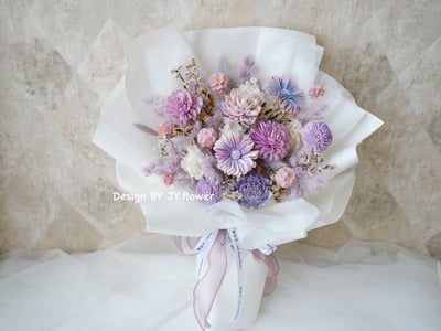 中大型紫色乾燥花束【迷情霧紫】1