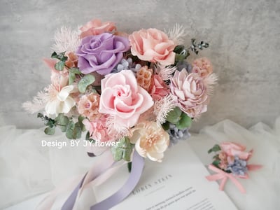 自然型手綁不凋捧花【甜蜜夢境】4