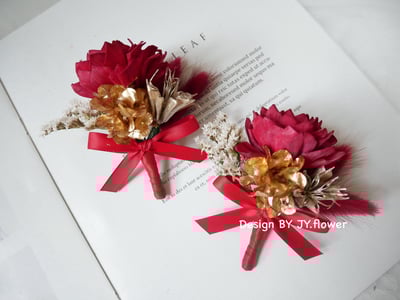 索拉乾燥花胸花【嫣紅流金】2