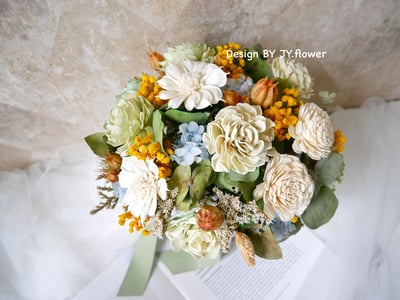 自然型手綁乾燥花分束捧花【初夏輕舞】4