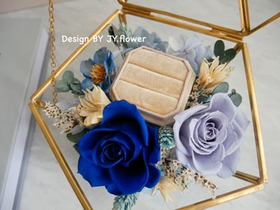 永生玫瑰戒指花盒【藏藍】4