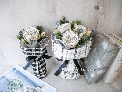 小香風永生玫瑰花束3朵【輕奢】3