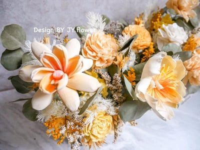 大型長盆乾燥花盆花【燦爛如昔】3