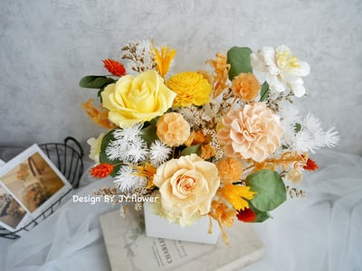 中大型乾燥永生花盆花【燦爛如昔】2