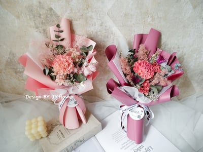 母親節花禮【中小型索拉康乃馨乾燥花束】3