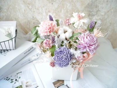 中大型乾燥花盆花【甜蜜夢境】1