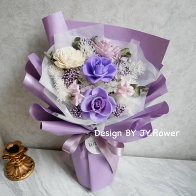 【中型永生乾燥花束包裝】單品課程1