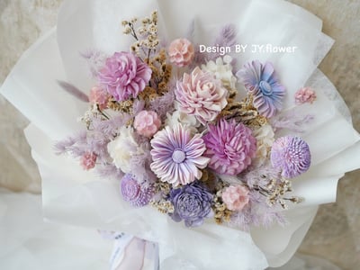 中大型紫色乾燥花束【迷情霧紫】2