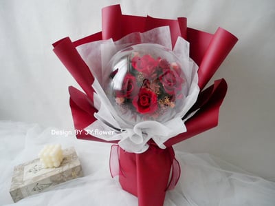 波波球大款永生玫瑰花束【玫瑰莊園】1