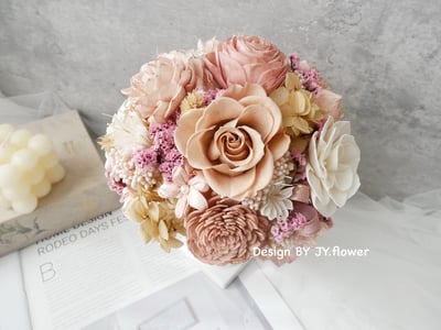 永生繡球乾燥花冠軍杯盆花【時光箋言】2