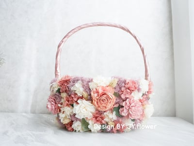 乾燥花喜糖籃【復古女伶】1