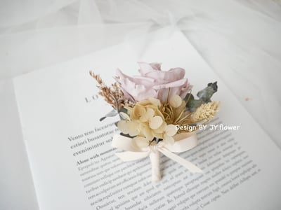 自然型手綁不凋捧花【沙棕膚粉】3