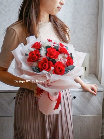 中大型永生玫瑰花束【相愛長久】2