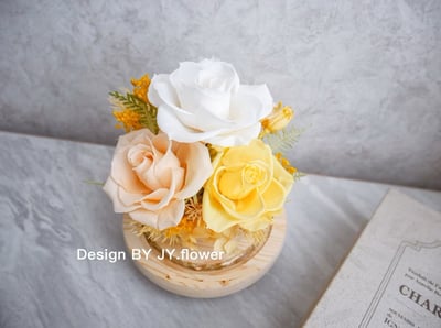 永生玫瑰水晶球玻璃罩夜燈【暖暖日光】3