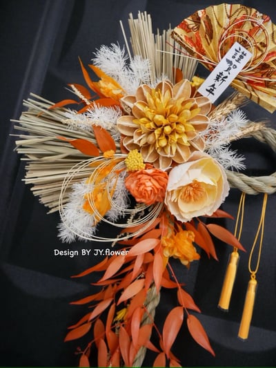 大型祈福注連繩-長型款【橘祥如意】福臨圈/新年掛飾2