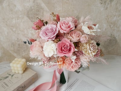 自然型手綁不凋捧花【麗芙花園】1