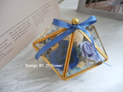 永生玫瑰戒指花盒【藏藍】2