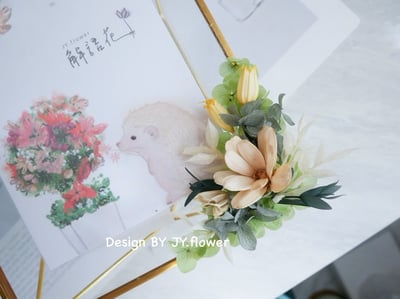 永生繡球仿舊金屬玻璃相框【暖陽】2