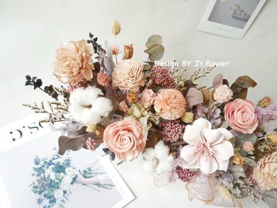 大型長盆乾燥花盆花【溫柔的你】2