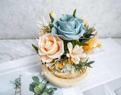 永生玫瑰水晶球玻璃罩夜燈【茉莉公主】3