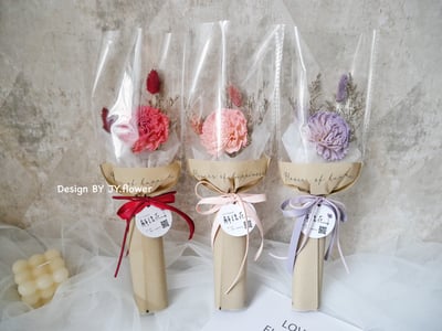 母親節花禮【單支索拉康乃馨乾燥花束】1