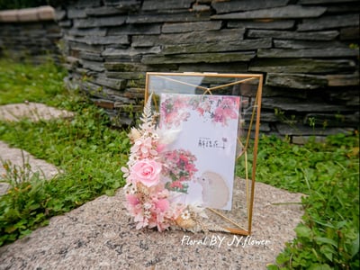 單邊永生玫瑰繡球仿舊金屬玻璃相框【珍藏】1