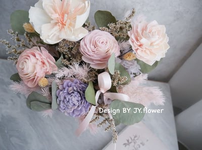 中大型加大款乾燥花盆花【甜蜜夢境】3