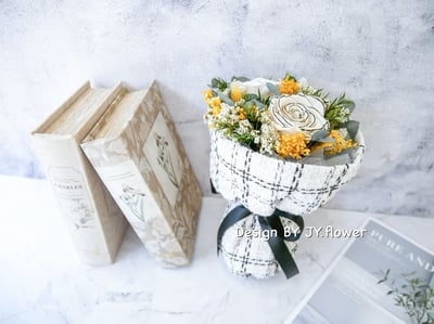 小香風永生玫瑰花束3朵【晨曦】2