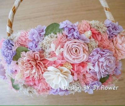 乾燥花喜糖籃【花舞精靈】4