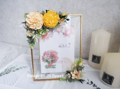 永生繡球仿舊金屬玻璃相框【暖陽】1