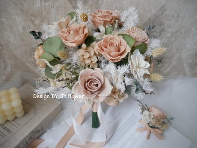 自然型手綁不凋捧花【微光往事】4