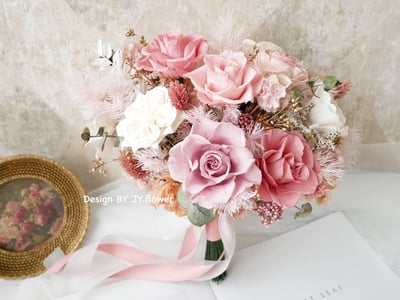 自然型手綁不凋捧花【麗芙花園】3