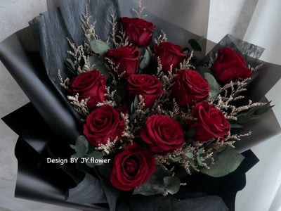 大型永生玫瑰花束【經典暗紅】2