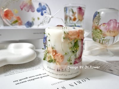 【乾燥花香氛蠟燭】大豆蠟/婚禮小物/生日禮/伴娘3