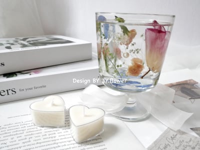 【乾燥花玻璃燭台】大豆蠟/婚禮小物/生日禮/伴娘3